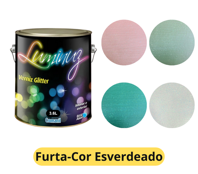 FURTA-COR Esverdeado - Luminuz Verniz Glitter  Galão 3,6 Litros