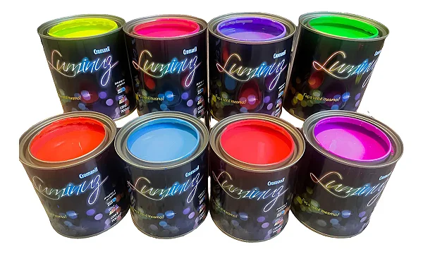 Tinta Fluor Acrilica 900ml | Brilha Com A Luz Negra - Cromanil