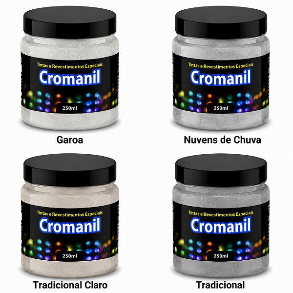 Kit com 4 Amostras Cimento Queimado Tons de Cinza Cromanil
