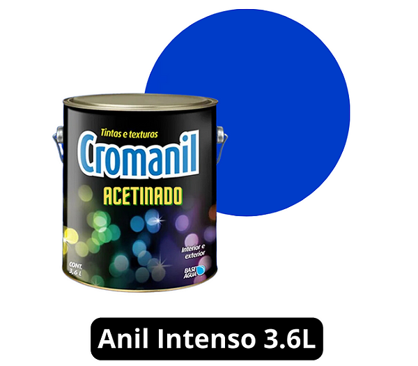 ANIL INTENSO - Cromanil Látex Acrílico Acetinado - Galão 3,6 Litros