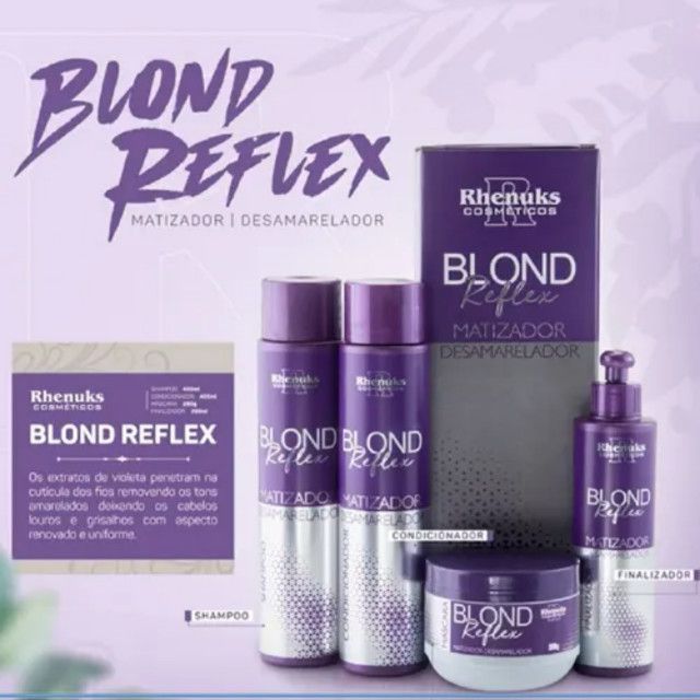 Kit Tratamento Capilar Blond Reflex Matizador Rhenuks 4 produtos