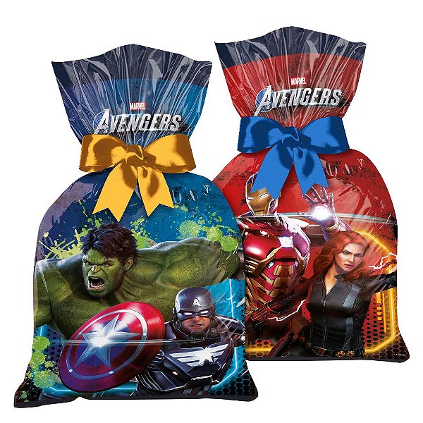 Sacola Plástica para Surpresa Festa Avengers Game Verse - 12 unidades -  Regina - Rizzo - Rizzo Embalagens