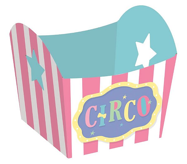 Mini Cachepot Festa Circo Rosa - 10 unidades - Cromus - Rizzo Embalagens