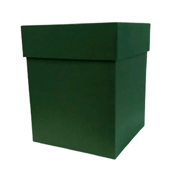Caixa Rígida Luxo Premium - Verde Escuro - 16cm x 16cm x 20cm - Rizzo