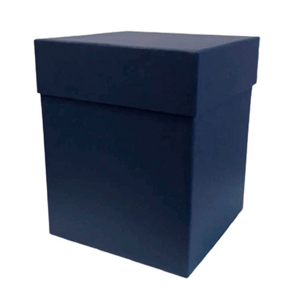 Caixa Rígida Luxo Premium - Azul Marinho - 16cm x 16cm x 20cm - Rizzo