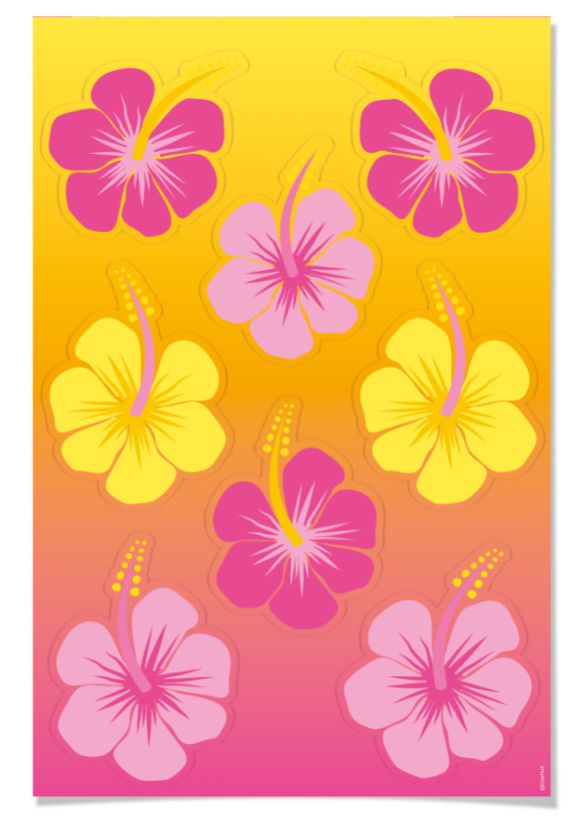 Cartela Adesiva Festa Havaiana - 02 unidades - Cromus - Rizzo