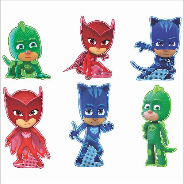Kit Enfeite Impresso em EVA - PJ MASKS - 01 unidade - Piffer-  Rizzo Embalagens