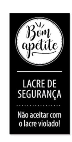 Etiqueta Adesiva Lacre de Segurança Bom Apetite 2X7cm Preto com 500 un. Cromus Delivery Rizzo