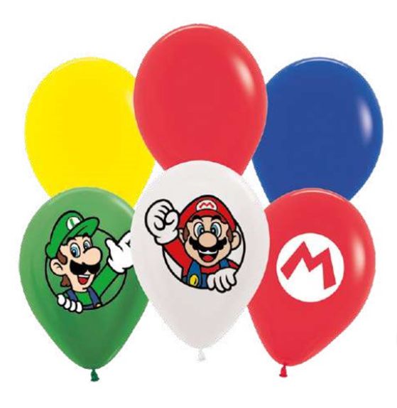 Balões de Latéx Festa Super Mario - 12 unidades - Cromus - Rizzo Embalagens