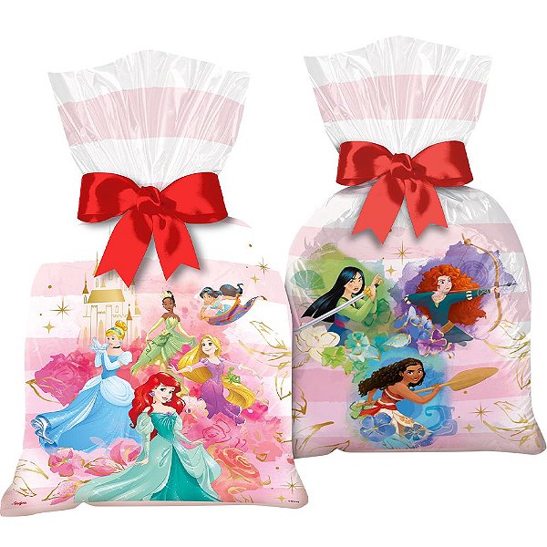Sacola Plástica - Festa Princesas Disney - 12 unidades - Regina - Rizzo Embalagens