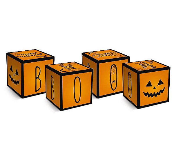 Caixa Cubo - Halloween - 08 unidades - Cromus - Rizzo Embalagens