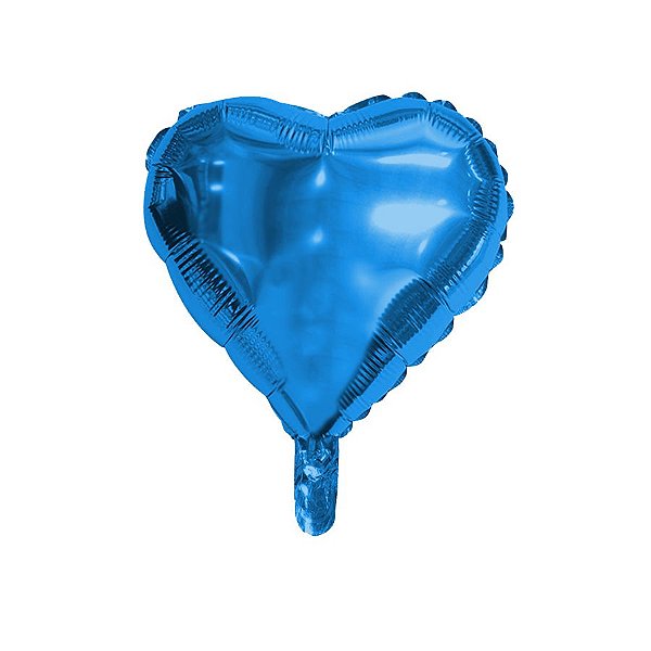 Balão de Festa Microfoil Coração Azul - 9" - 01 Unidade - Rizzo Embalagens