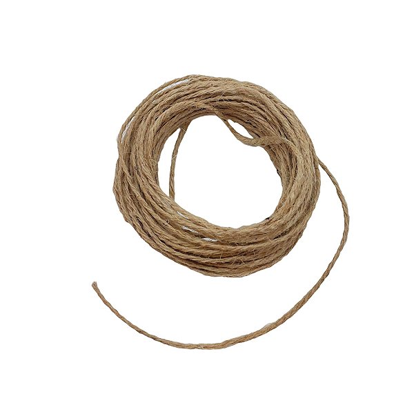 Cordão de Juta Natural Engomado Fino  - 1 unidade - EcoArt - Rizzo