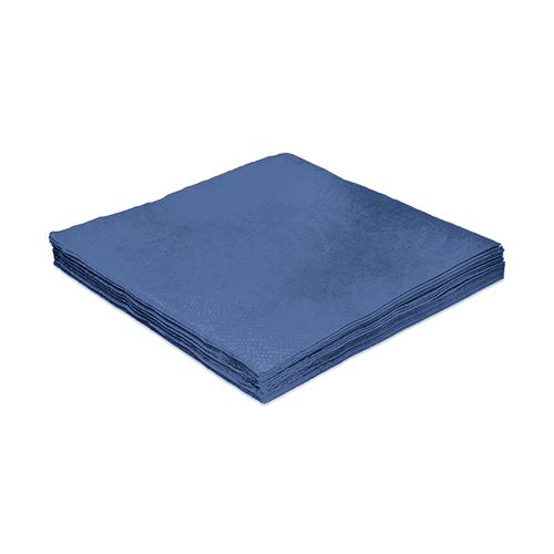 Guardanapo de Luxo Folha Dupla Liso Azul - 20 unidades - Silver Festas - Rizzo Embalagens