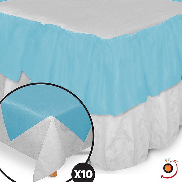 Kit Festa Toalhas TNT Branco/Azul- 12 peças - Best Fest - Rizzo Embalagens