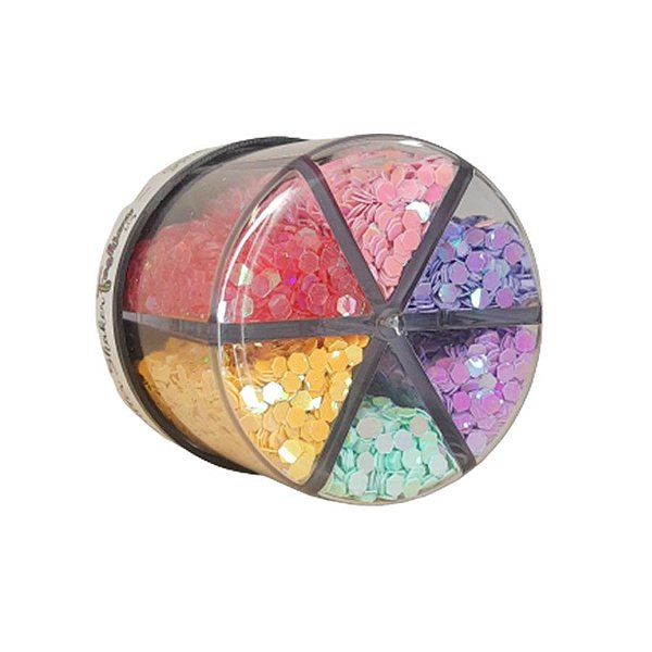 Glitter Shaker Fashion Pote de 60g com 6 Cores - 01 Unidade - BRW - Rizzo