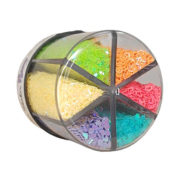 Glitter Shaker Pote de 60g com 6 Cores - 01 Unidade - BRW - Rizzo Embalagens