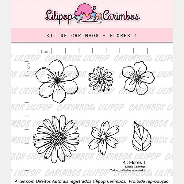 Carimbo Flores 1 Cod 31000027 - 01 Unidade - Lilipop Carimbos - Rizzo
