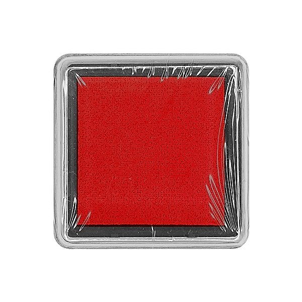 Almofada para Carimbo em Plástico e Espuma - Carimbeira Vermelho 2,5x2,5cm - 01 Unidade - Rizzo Embalagens