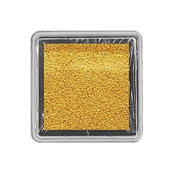 Almofada para Carimbo em Plástico e Espuma - Carimbeira Dourado 2,5x2,5cm - 01 Unidade - Rizzo Embalagens