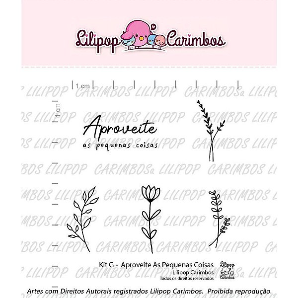 Carimbo G  Aproveite as Pequenas Coisas Cod 31000034 - 01 Unidade - Lilipop Carimbos - Rizzo Embalagens