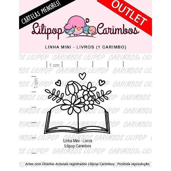 Carimbo Mini Livros Cod 31000037 - 01 Unidade - Lilipop Carimbos - Rizzo Embalagens