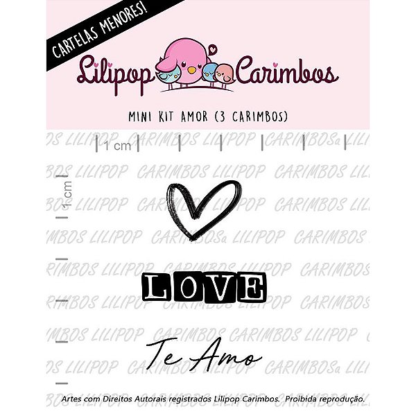Carimbo Mini Amor - Cod 31000052 - 01 Unidade - Lilipop Carimbos - Rizzo Embalagens