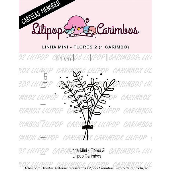 Carimbo Mini Flores 2 - Cod 31000053 - 01 Unidade - Lilipop Carimbos - Rizzo Embalagens