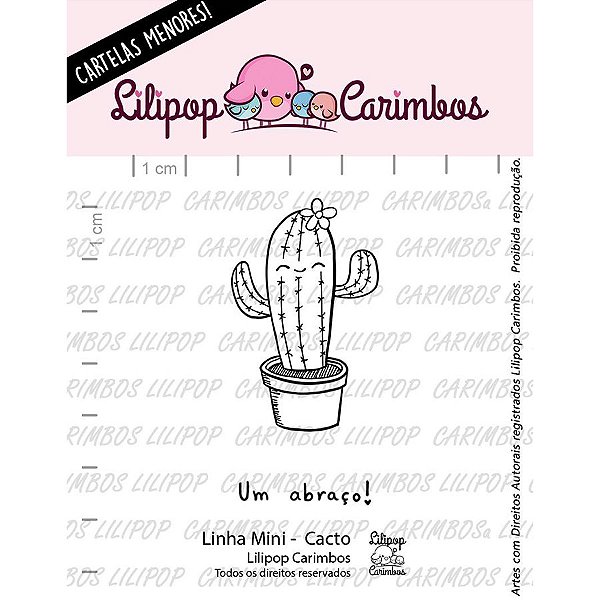 Carimbo Mini Cacto - Cod 31000057 - 01 Unidade - Lilipop Carimbos - Rizzo Embalagens