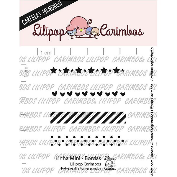 Carimbo Mini Bordas Cod 31000076 - 01 Unidade - Lilipop Carimbos - Rizzo Embalagens