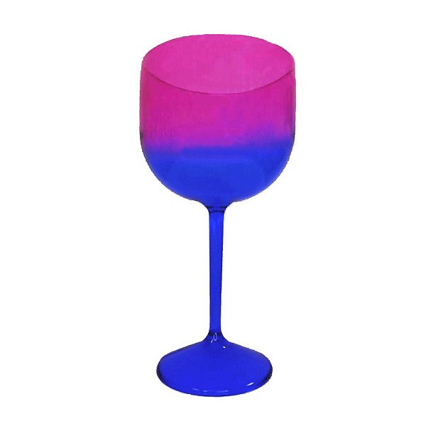 Taça Gin Acqua com 550ml Degradê Azul e Pink - Rizzo Embalagens