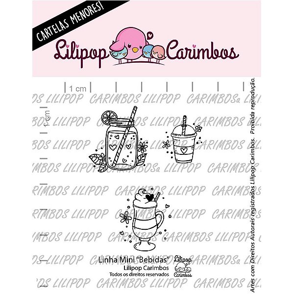 Carimbo Mini  Bebidas - Cod 31000103 - 01 Unidade - Lilipop Carimbos - Rizzo Embalagens