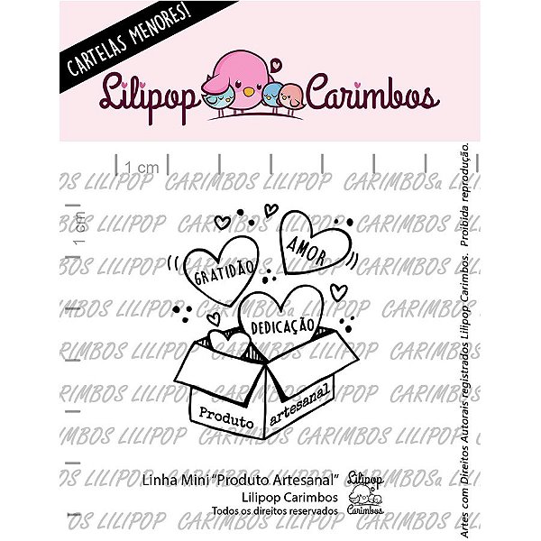 Carimbo Mini Produto Artesanal - Cod 31000383 - 01 Unidade - Lilipop Carimbos - Rizzo Embalagens