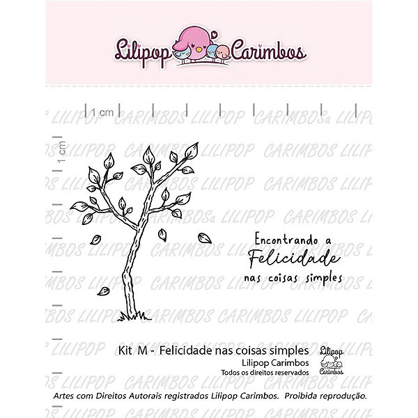 Kit de Carimbos M - Felicidade nas Coisas Simples - Cod 31000416 - 01 Unidade - Lilipop Carimbos - Rizzo Embalagens