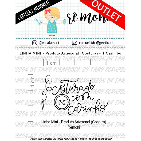 Carimbo Mini Produto Artesanal Costura Cod 41000030 - 01 Unidade - Lilipop Carimbos - Rizzo Embalagens
