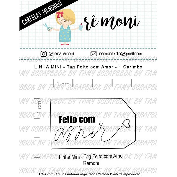 Carimbo Mini Tag Feito com Amor Cod 41000033 - 01 Unidade - Lilipop Carimbos - Rizzo Embalagens