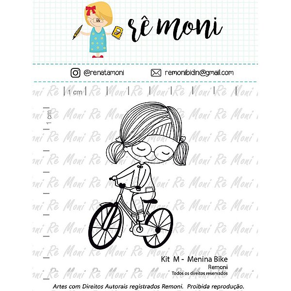 Carimbo M  Menina Bike  Cod 41000076 - 01 Unidade - Lilipop Carimbos - Rizzo Embalagens