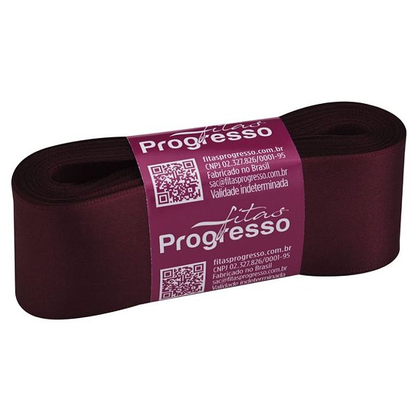 Fita de Cetim CF009 38mm -10m Cor 1355 Marsala - 01 unidade - Progresso - Rizzo Embalagens