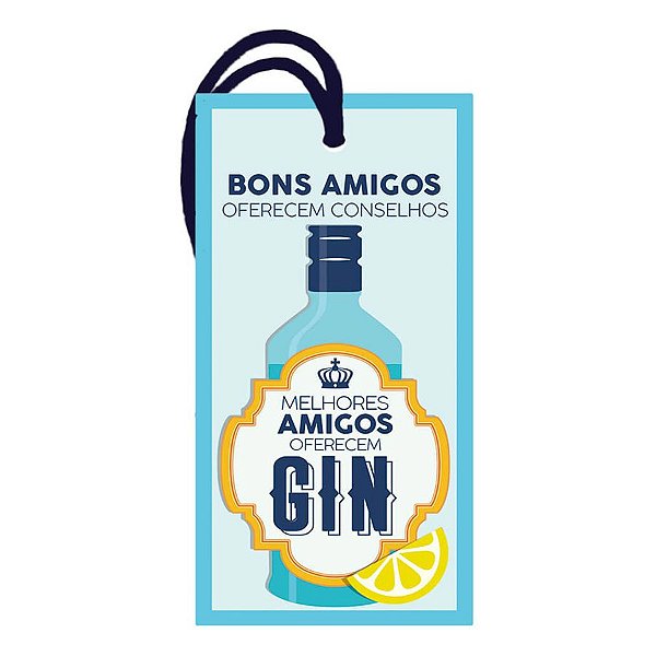 Decor Home Tag "Amigos Oferecem Gin" - DHT2-150 - LitoArte - Rizzo