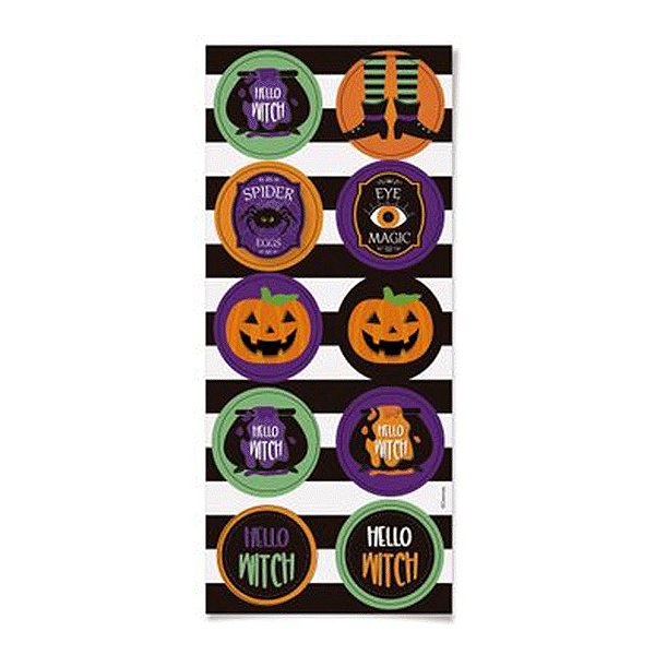 Adesivo Redondo Happy Halloween 30 Unidades - Cromus - Rizzo Embalagens