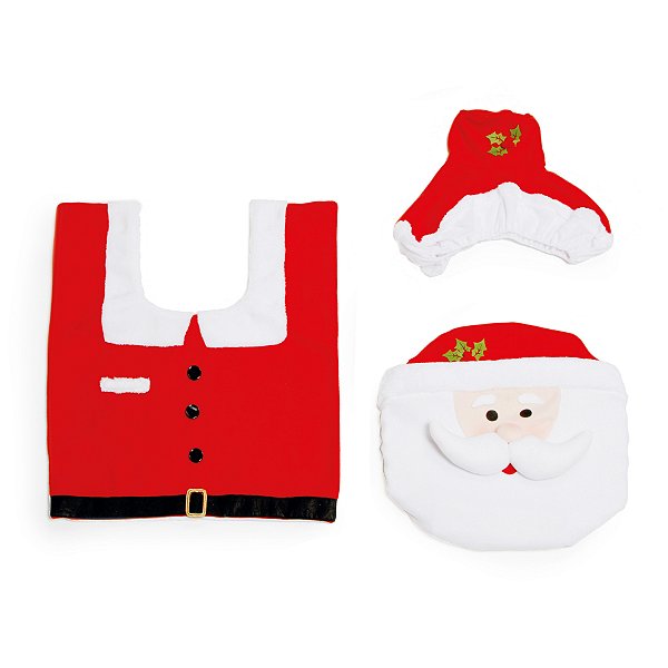 Kit para Banheiro de Noel com 3 peças - Cromus Natal - Rizzo