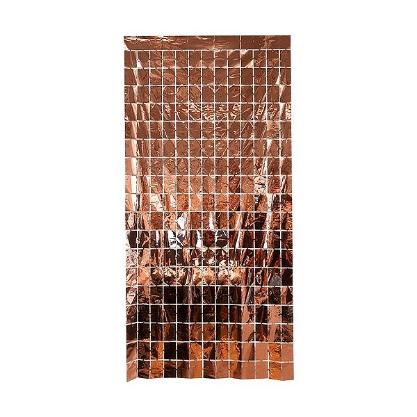 Cortina Decorativa Painel Mágico 1x2m - Retângulos - Rose Gold - Art Lille - Rizzo