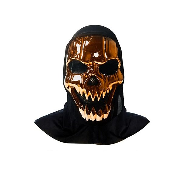 Máscara Luxo - Halloween - Caveira com Capuz - Bronze - 01 unidade - Rizzo