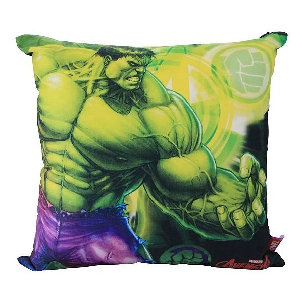 Almofada Hulk Vingadores 40cm - Marvel Oficial - Zona Criativa - 1 Un - Rizzo
