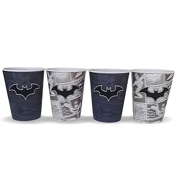 Kit 4 Copos 3D Batman Liga da Justiça - 400ml - DC Original - 01 Un - Rizzo