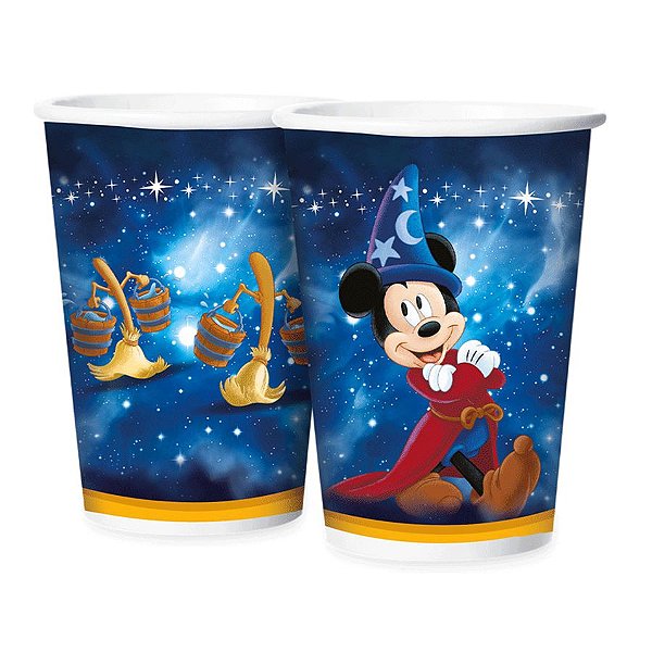 Copo de Papel Festa Festa Mickey Fantasia - 180ml -12 unidades - Regina - Rizzo Embalagens