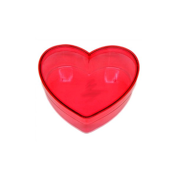 Caixa Acrílica Coração G - Vermelha - 14cm x 14cm x 4,5cm - 01 unidade - Rizzo