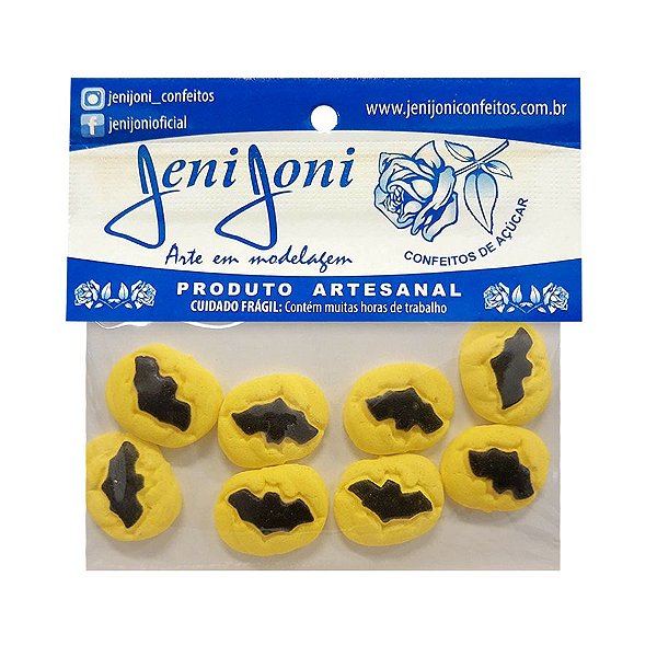 Confeitos Comestíveis "Morcego Amarelo Halloween" - 08 Unidade - Rizzo