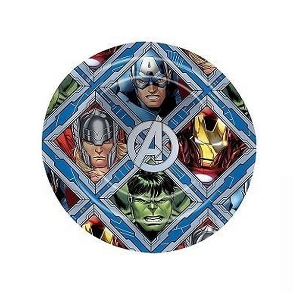 Prato Sem Borda Vingadores Avengers - 22,5cm - Marvel Original - 1 Un - Rizzo