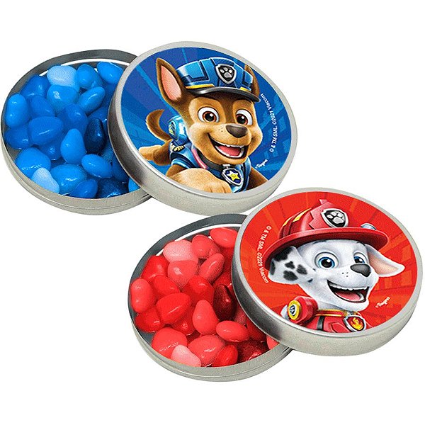 Latinha Metálica Lembrancinha Festa Patrulha Canina - 20 unidades - Rizzo Embalagens